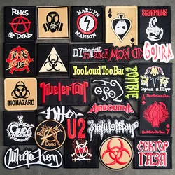 Patch Rock Band per abbigliamento ferro su badge Appliques ricamate adesivi musicali Punk giacca Jeans strisce accessori fai da te