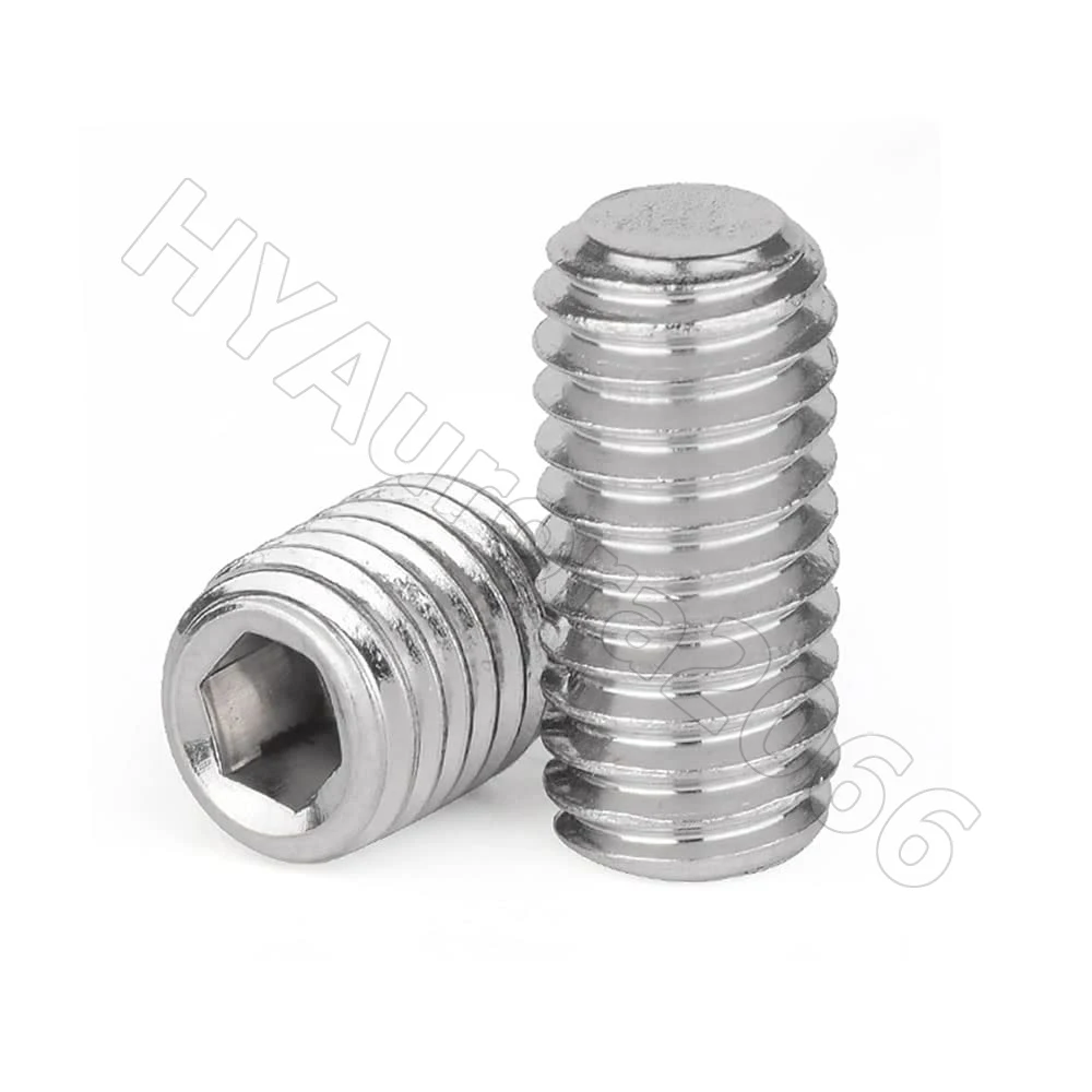 M12 M14 M16 DIN912 304 Stainless Steel Hexagon Socket Set Screws With Flat Point Without Head Suitable For Door Handles