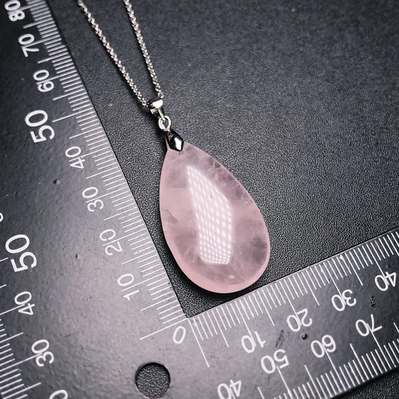 Natural Rose Quartz Pendants Real Gemstone Drop Water 20*35mm for Women Wife Lady Party Birthday Nice Jewelry Gift