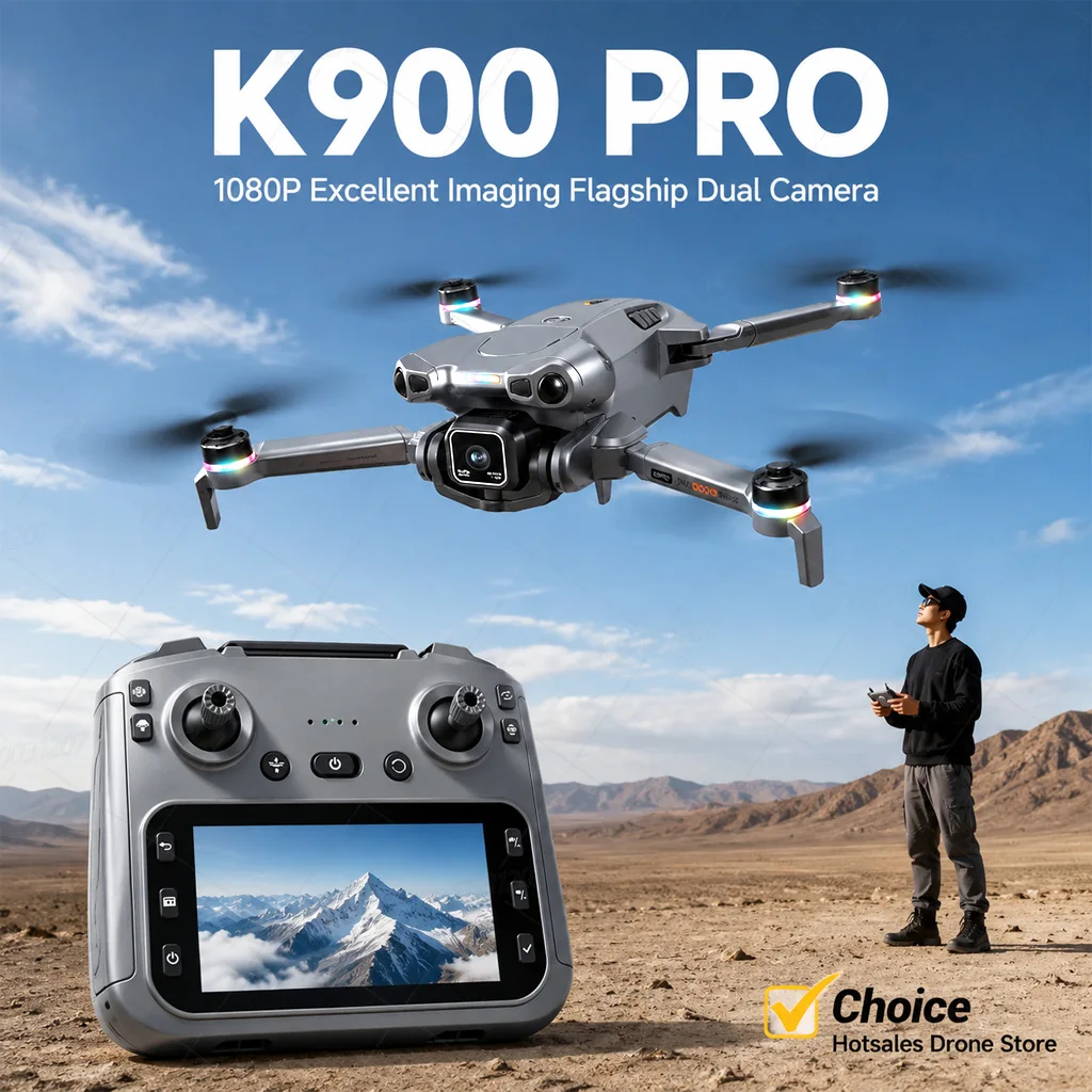 K900 Max Mini FPV Drone Big Screen Remote Electric Adjust 4K Camera 3-Side Obstacle Avoidance Optical Flow Sale Landing Pad Only
