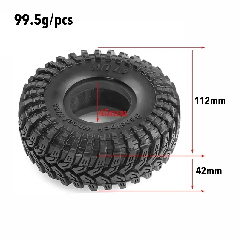 4 SZT. Opony z gumowym bezezdrem 1.9 cala do Axial Capra AXI03004 – Części zamienne do tuningu samochodów RC Monster Truck w skali 1/10
