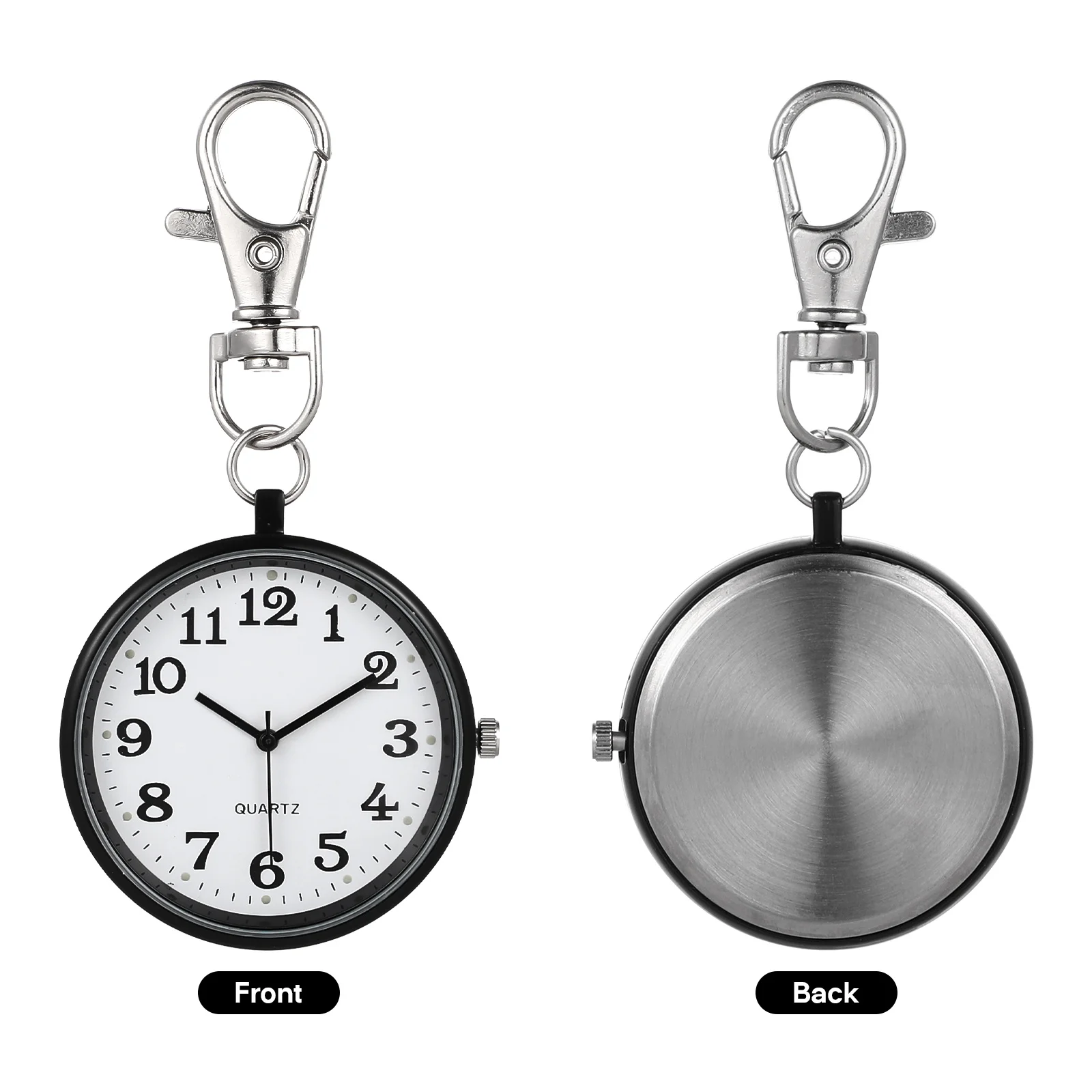 2 قطعة سلسلة مفاتيح ساعة الجيب للممرضات ممرضة فوب ساعة معلقة كيرينغ النساء التمريض هدية دائم ساعة كوارتز #6