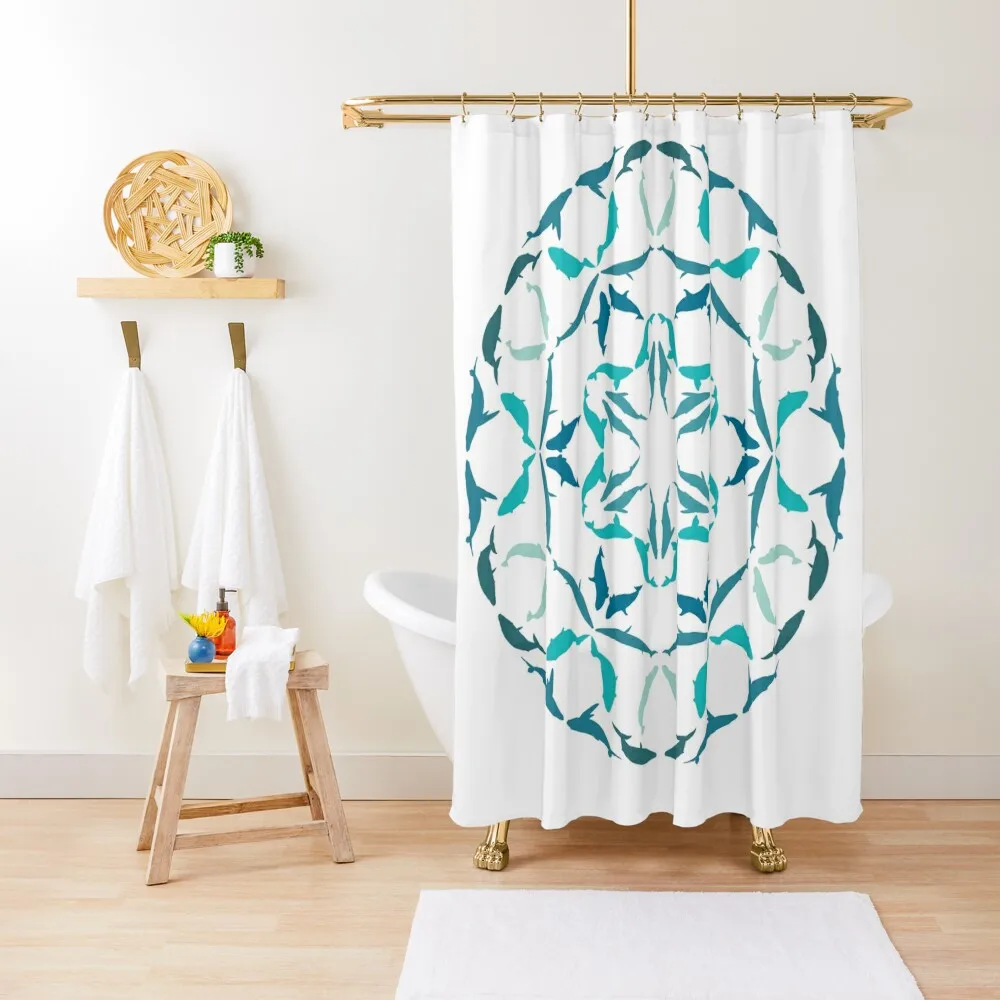 

Whale Mandala Shower Curtain Anti-Mold Waterproof Shower For Bathrooms Washable Waterproof Fabric Shower Bathroom Deco Curtain