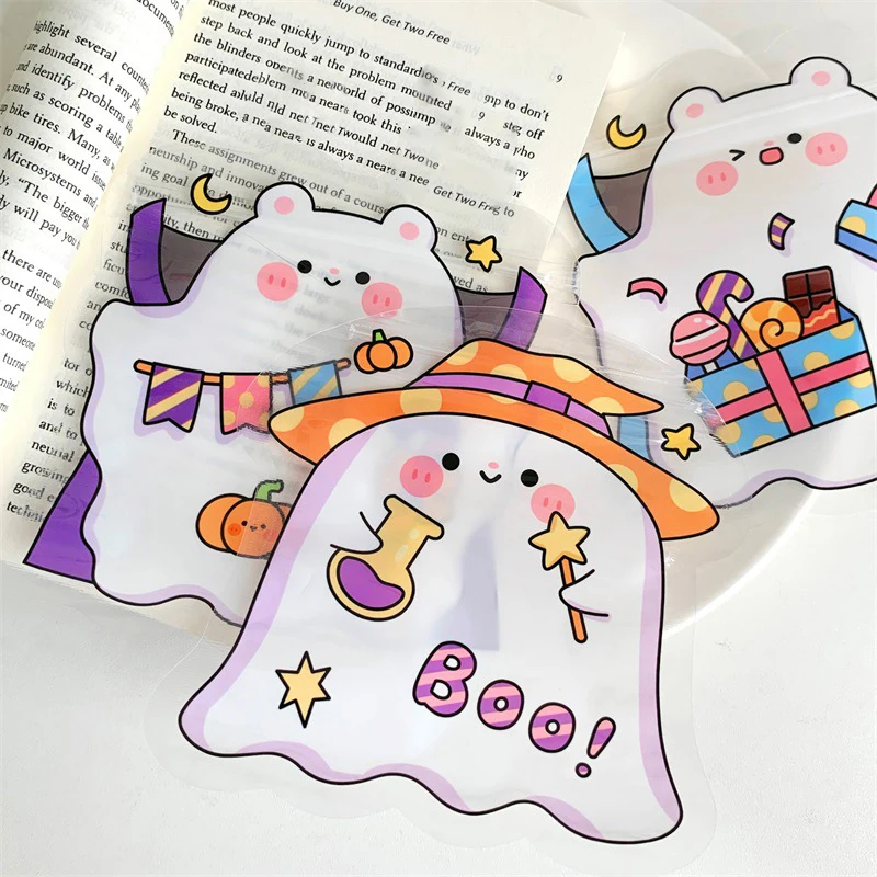 10 stuks Halloween Cartoon Snoep Verpakking Zak Ghost Festival Party Gift Zelfsluitende Zak Trick Or Treat Snack Voedselzakje