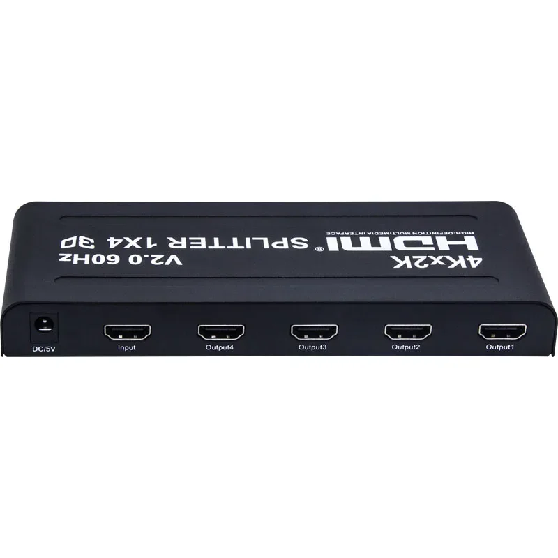 V2.0 4K 60hz HDMI Splitter 1x4 4kx2k 3D HDMI Splitter 1x4 1 In 4 Out Video Converter for PS4 STB DVD Camera PC To 4 TV Monitor