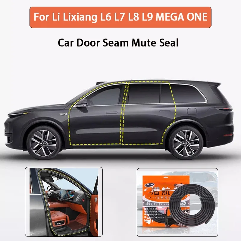 

For Li Lixiang L9 L8 L7 L6 Ideal Car Door Seam Sound Insulation Waterproof Rubber Strip Car Mute Noise Reduction Accessories