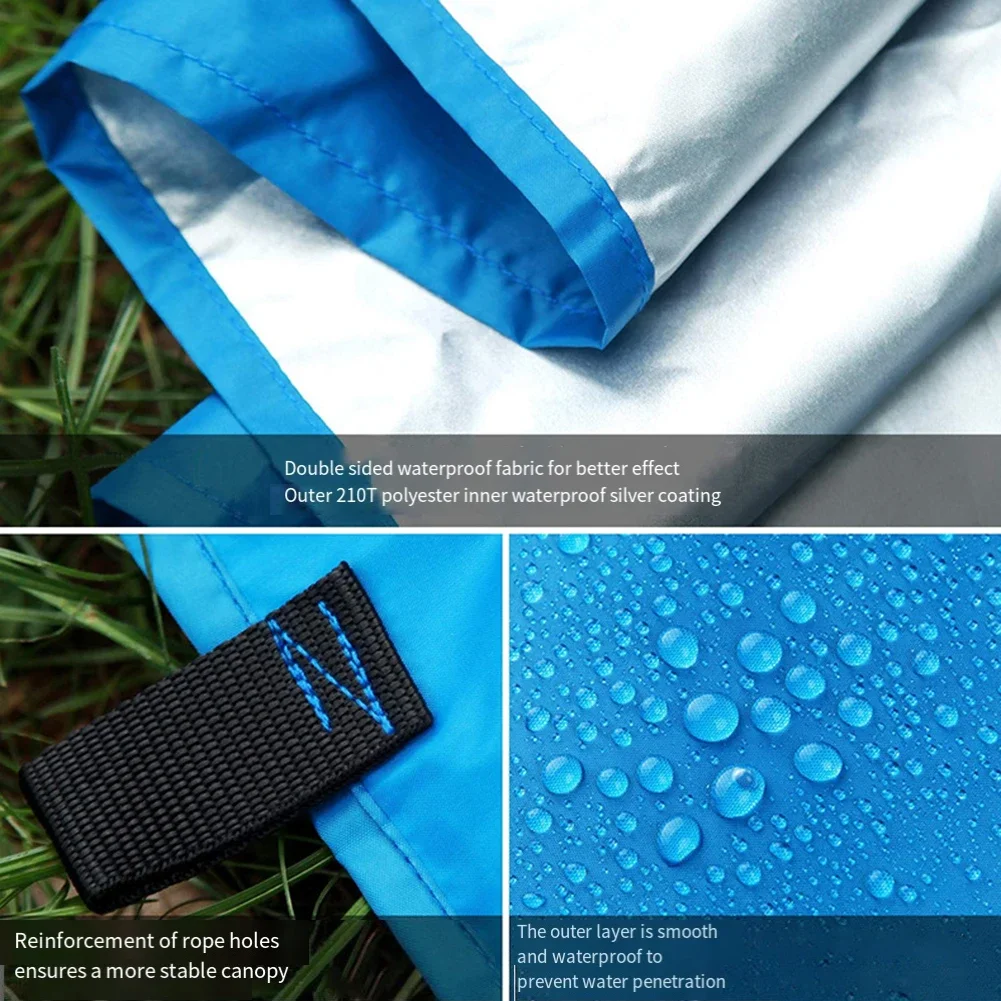 

Camping Trip Outdoor Adventures 420*420cm Outdoor Canopy Outdoor 210T Waterproof Polyester Ground Cover Option