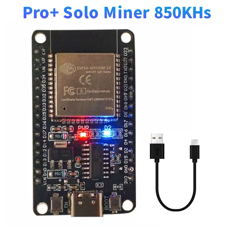 

Practical-Bitcoin BTC Miner ESP32 Wifi ASIC, BTC Miner Pro+ Solo, 850KH/S Hashrate, Ideal For Home Office
