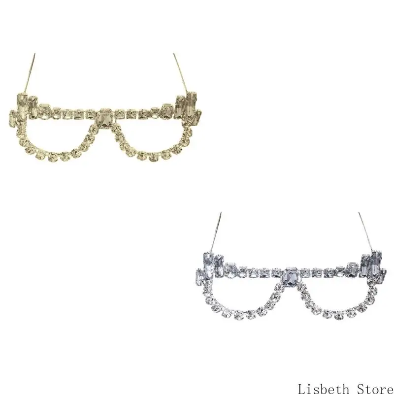 124A Kristallbrille ohne Linse, Strasssteine, Sonnenbrille, Glasrahmen für Damen und Herren