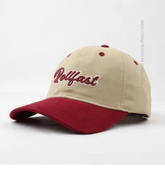 Retro Soft Contrast Color Simple Letter Embroidery Baseball Cap Men and Women Street Casual Peaked Cap