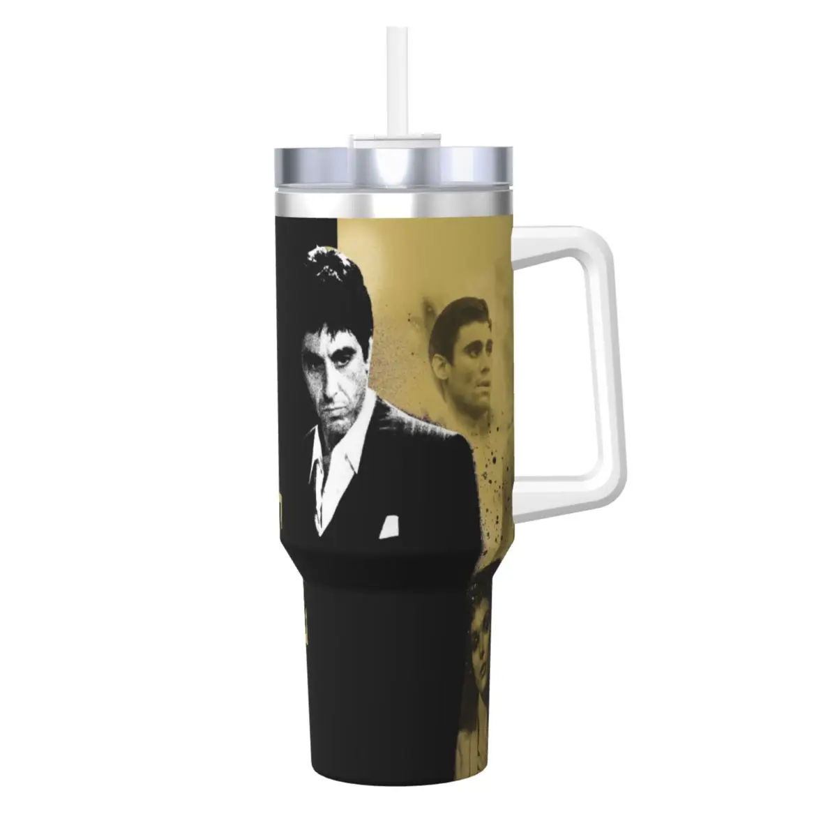 

Scarface Movie Tumbler Hot Drinks Water Bottle Portable Stainless Steel Coffee Mug Graphic Travel Car Mugs