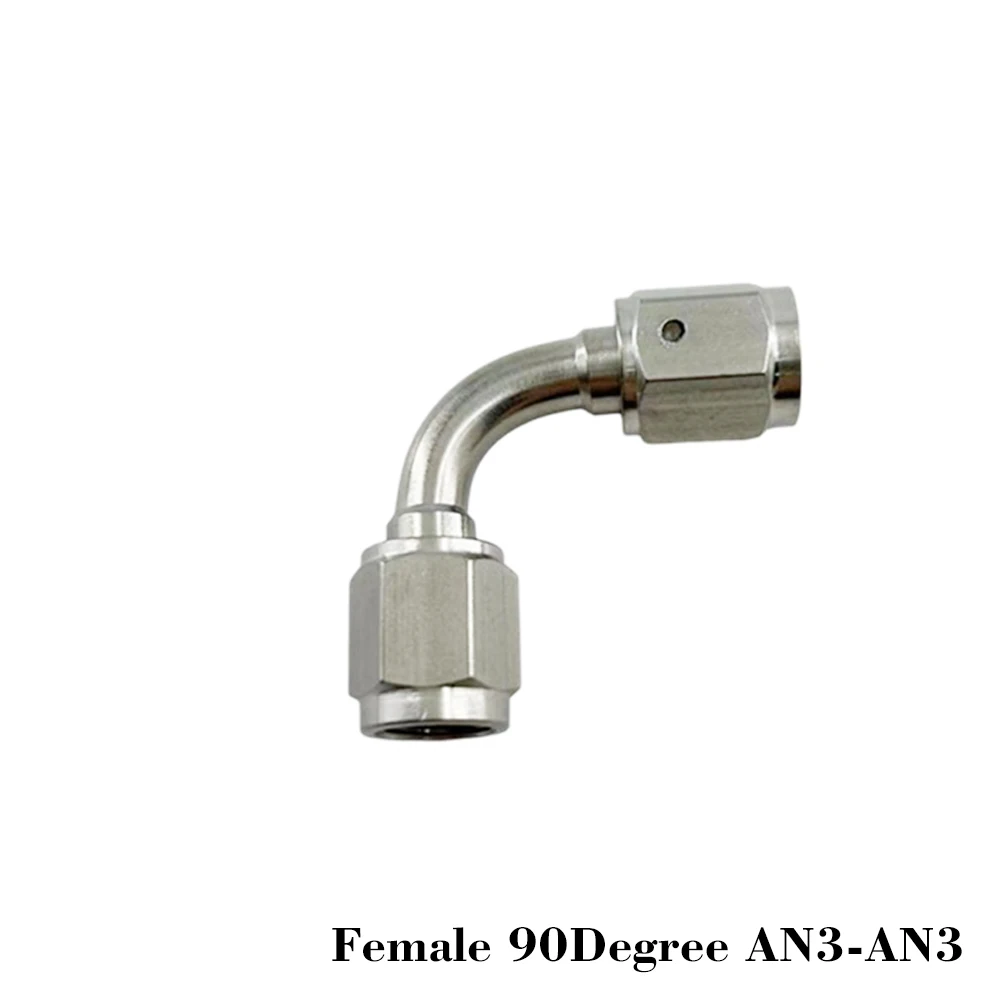 AN3 3AN Stainless Steel Female To Female Fuel Hose End Brake Hose Fitting Staright 90°Degree Swivel Hose Ends Fitting Adapter