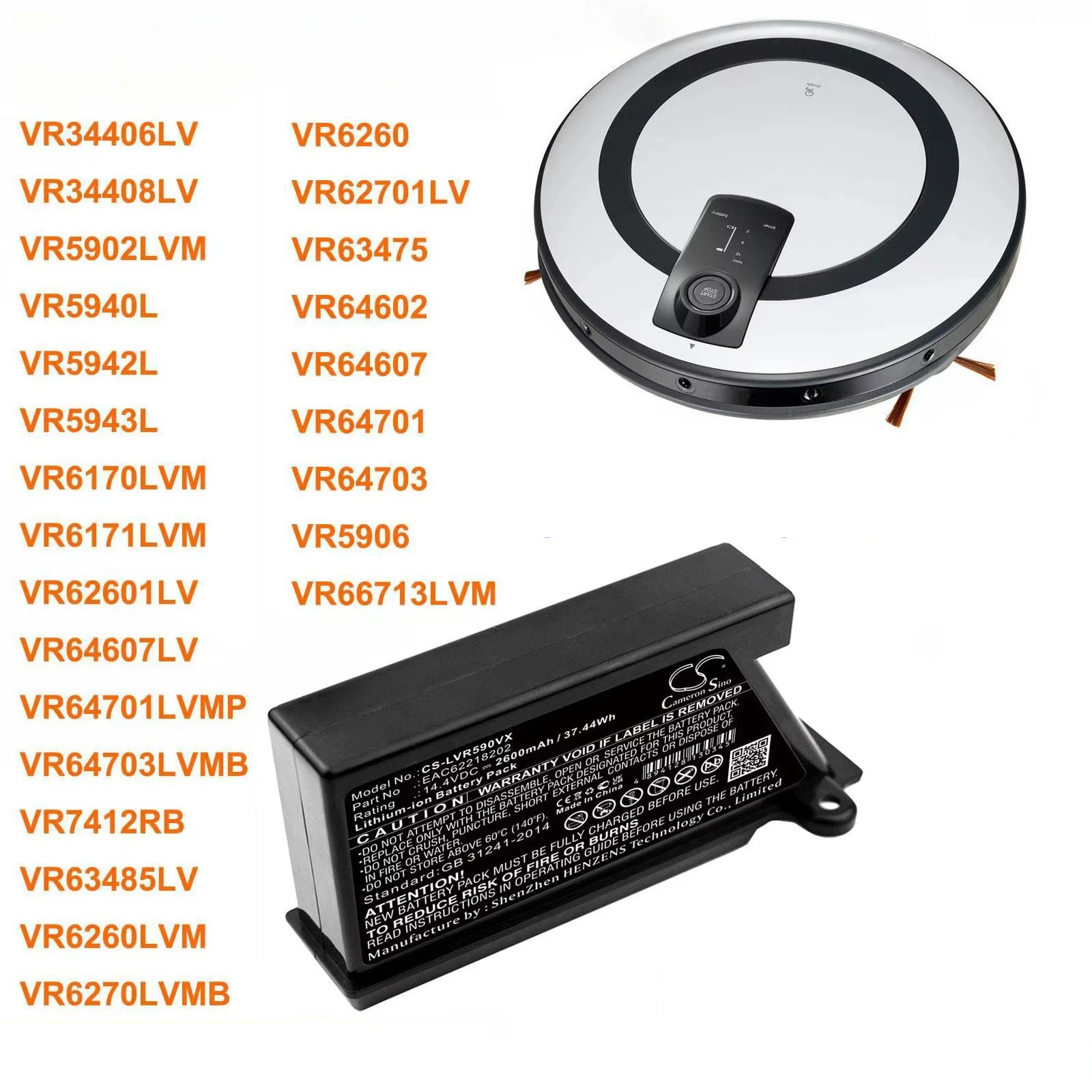 

Аккумулятор Cameron Sino для LG VR5906, VR6171, VR6260, VR62701LV, VR6270LVM, VR63475, VR63485LV, VR64602, VR64607, VR64701, VR64703,VR7412RB