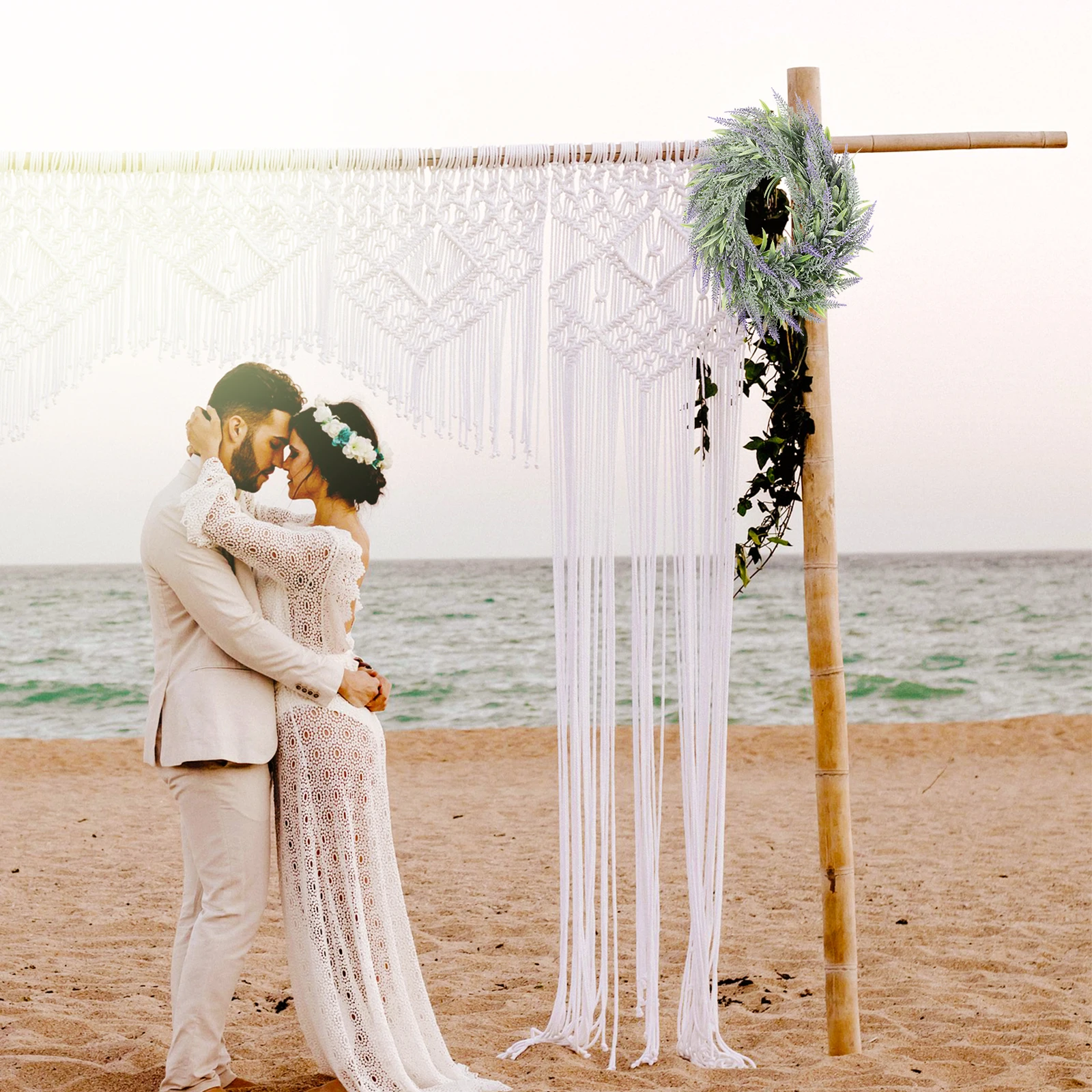 

1Pcs Simulation Lavender Wreath Delicate Hanging Garland for Party Home Indoor Outdoor Garden Decoration Floral Wreath