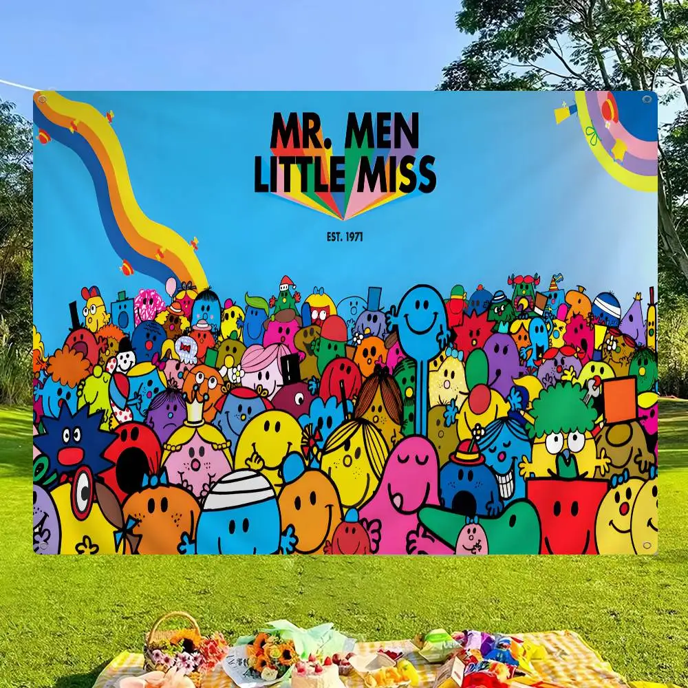 Mr. M-Men Cute L-Little Miss Family Gatherings Outdoor Atmosphere Flags Camping Decorations Banners