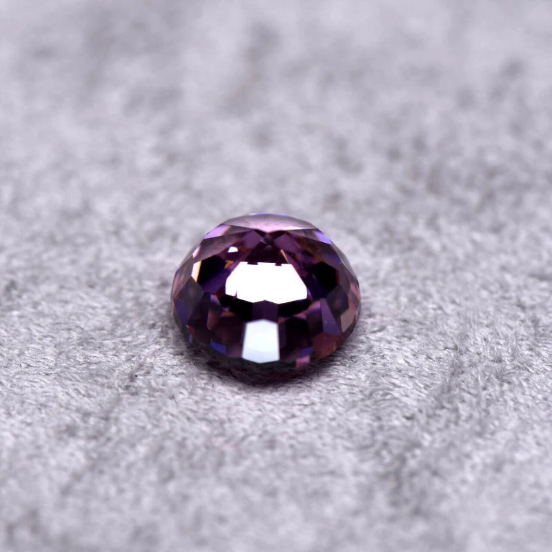 Synthetischer Edelstein Top Crushed Ice Cut Kubischer Zirkonia Runde Form Rosa Farbe 4K Schliff 5A+ Qualität für Schmuckherstellung – Detail 2