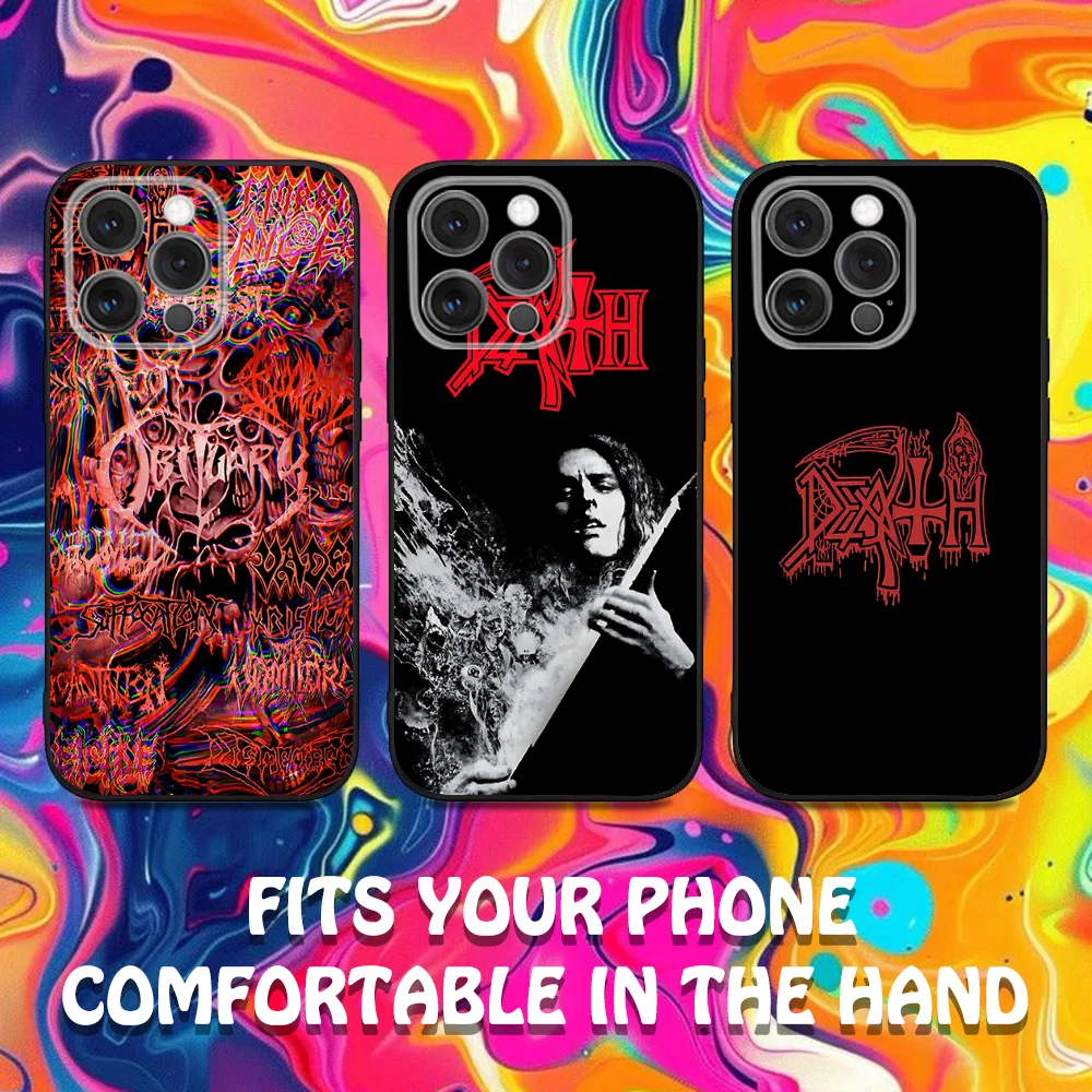 

D-Deaths Band Symbolic Phone Case For iPhone 16,15,14,13,12,11,Pro,Max,Plus,X,XS,XR,SE,8,7,Mini,Soft Silicone Black Case