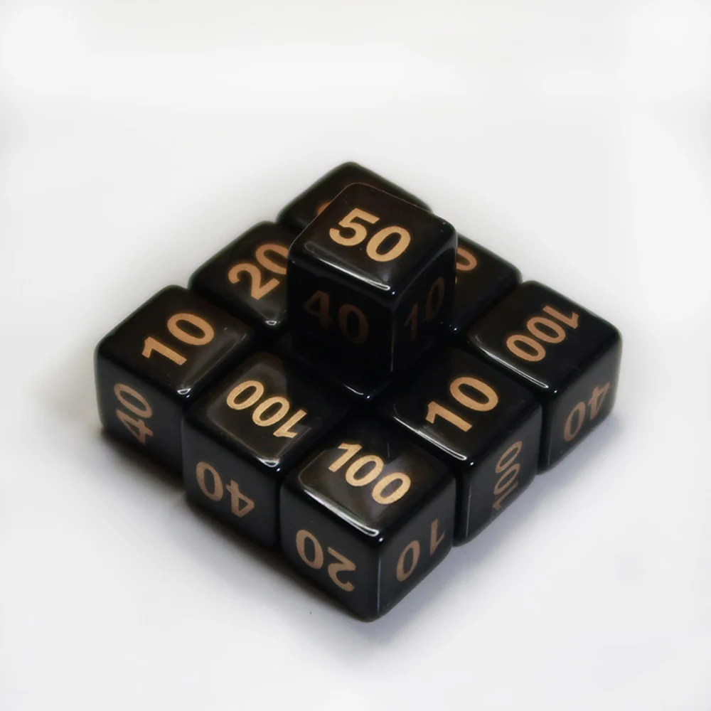 5PCS High Quality DiceCard Surrounding Boutique Board Game 6 Side Dice Set Standard Black Dice Playing Games Drinking