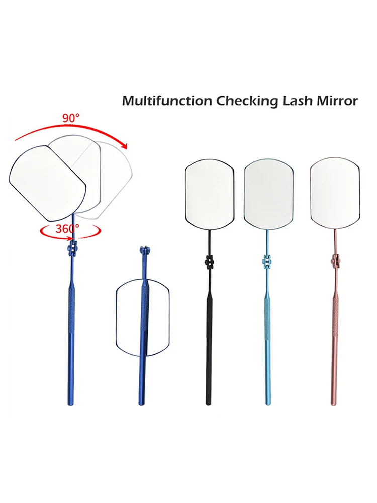 Stainless Steel Multifunction Checking square Lash Mirror Eyelashes Extension Beauty Makeup Portable Fold Rotate Mirror Tool