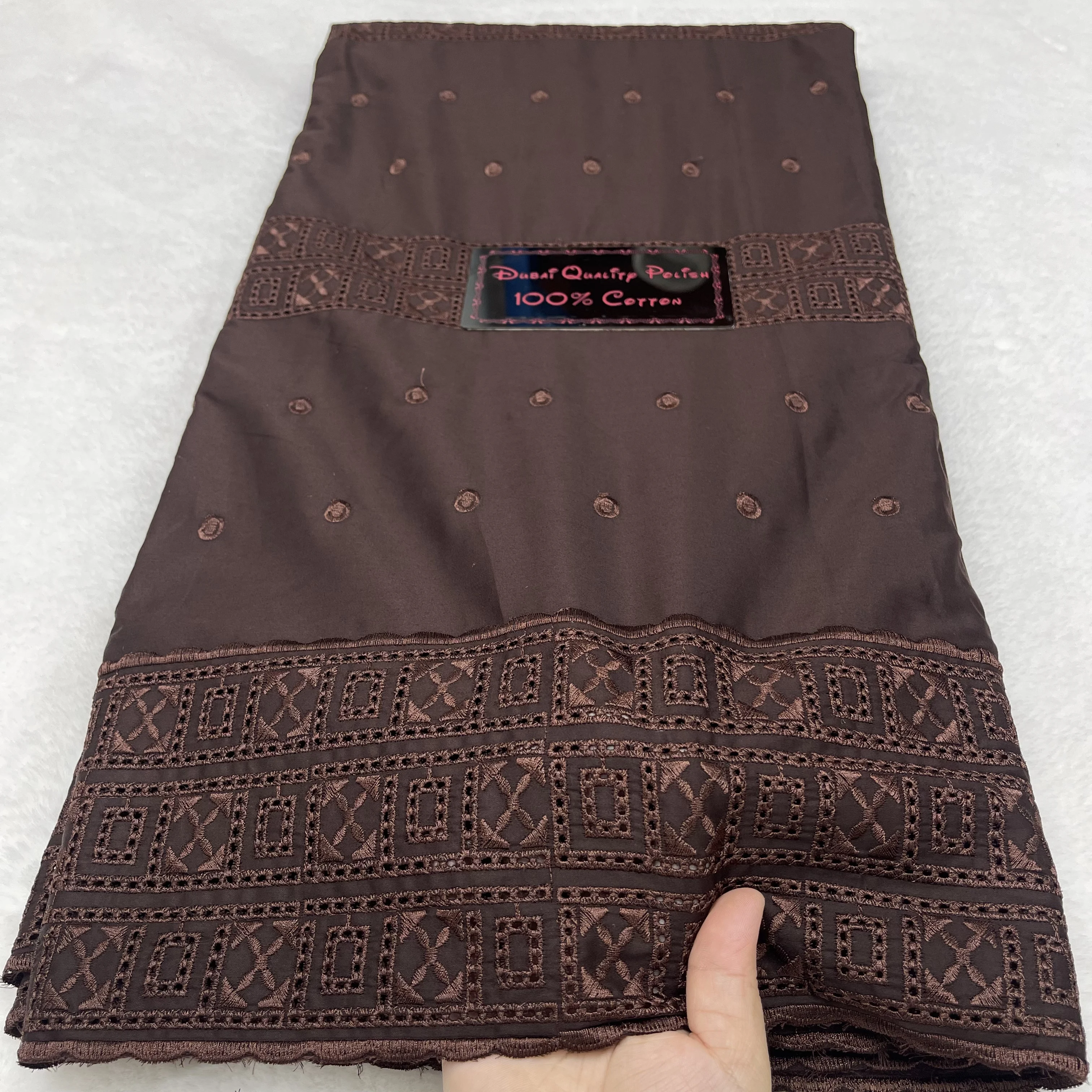 5 metri Africano Super Lusso Uomini Tessuto di pizzo per I Vestiti Cucito 2025100% Cotone Polacco Merletto Per Austria Atiku Tessuto di Pizzo Hm40-1