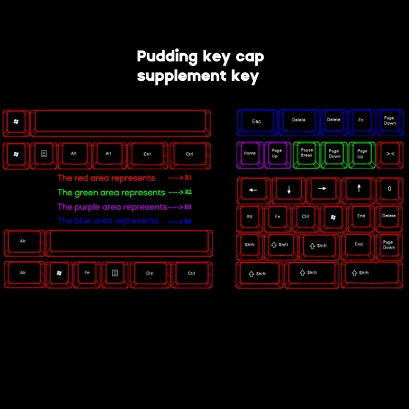 6u 6.5u Space Bar PBT Keycaps Double Shot Pudding Keycaps For Corsair STRAFE K65 K70 K95 Mechanical Keyboard Keycap