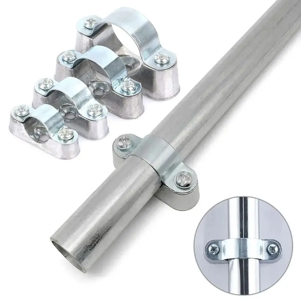 1Pcs Aluminum Alloy / 304 Stainless Steel Off-Wall Code Hardware Fastener 16mm-50mm Saddle Card Fixed Clip With Screw Pipe Clamp