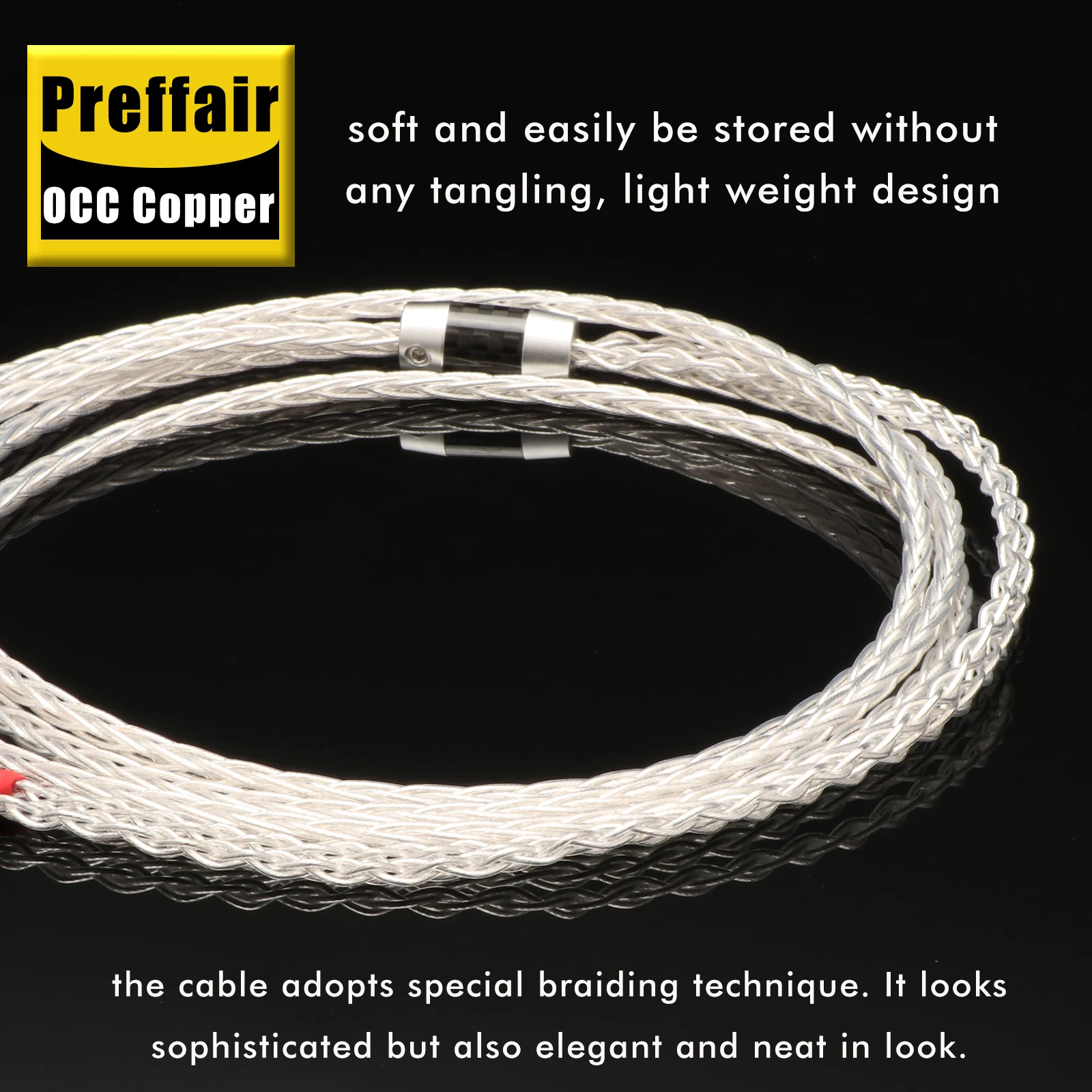 Headphone Cable OCC Silver Plated Upgrade Replace Cable For HE6 HE5 HE400 HE500 HE600 HE300 Earphone