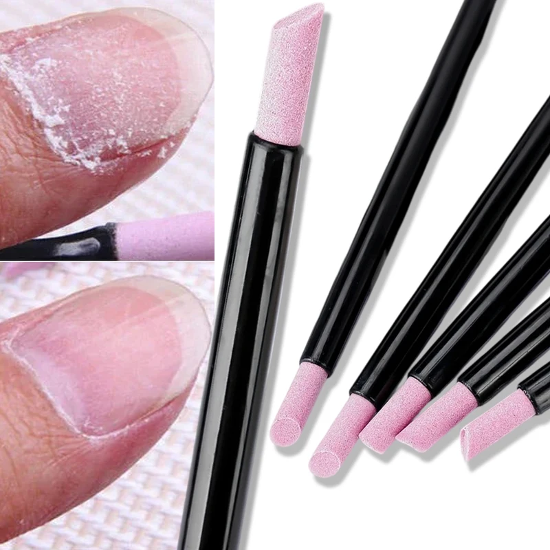 3/5/6/10Pcs Nails Art Quartz Grinding Pen UV Gel Polish Manicure Stick Files Nail File Cuticle Stone Nail Dead Skin Remover