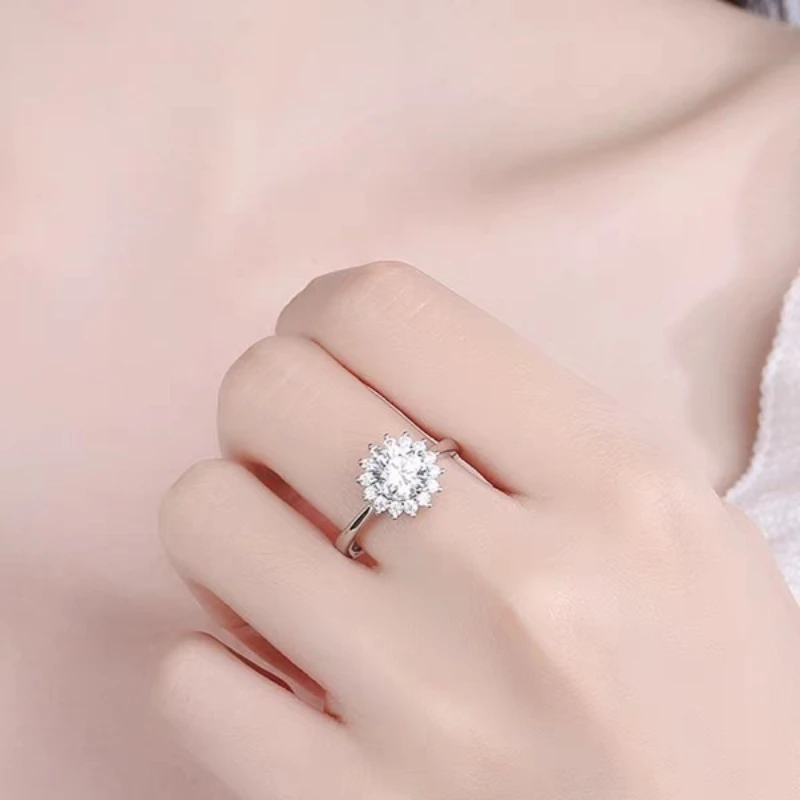 Women's 2ct Moissanite 925 Sterling Silver Classic Ring, Gift