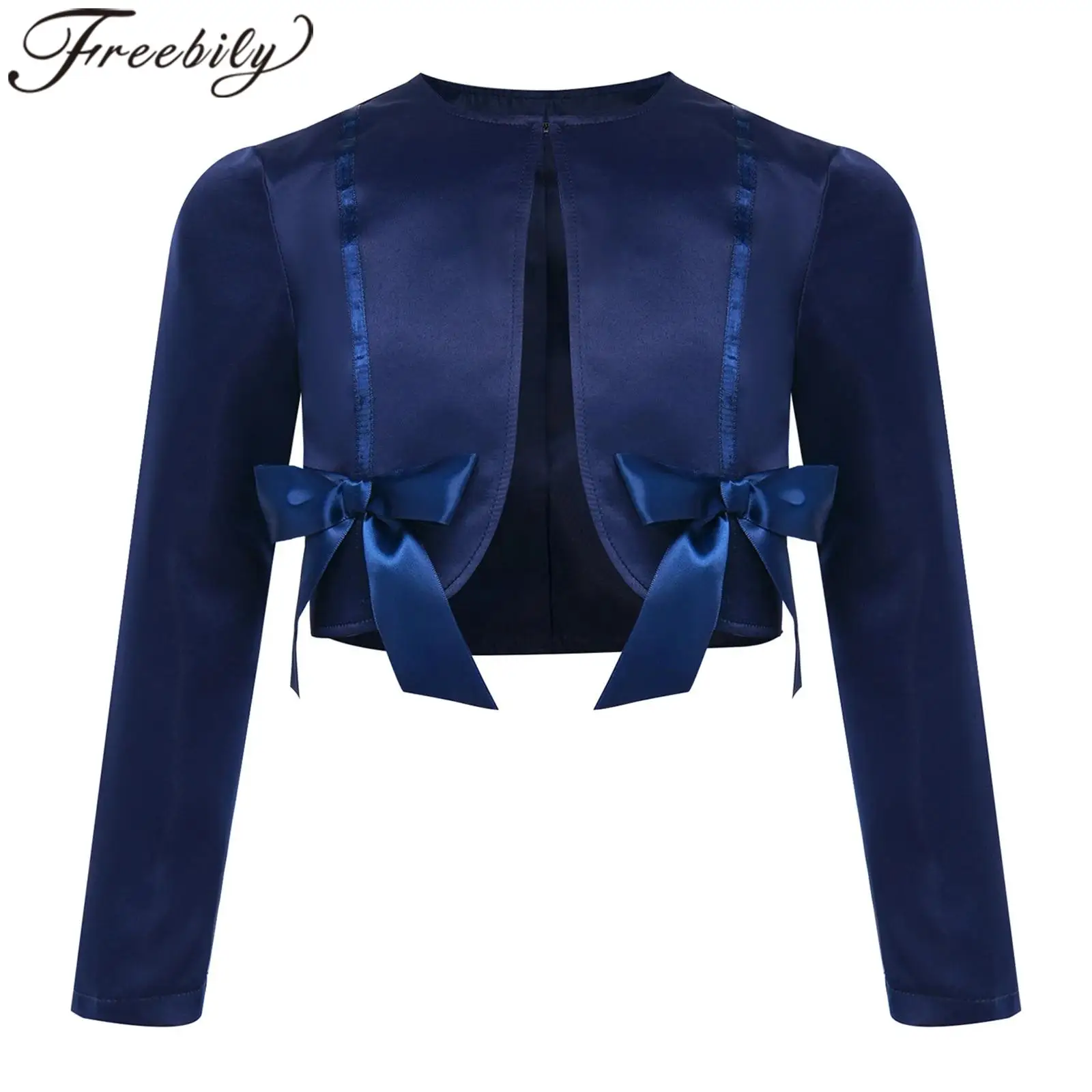Bolero de Satén para Niñas, Chaqueta Corta Abierta por Delante, Accesorios de Disfraz, Abrigo de Princesa para Cosplay, Cárdigan Elegante para Fiesta, Tops