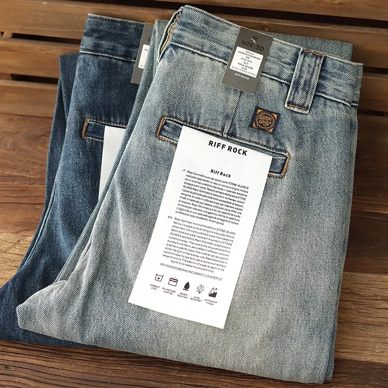 

Thiened Work Jeans for Men Spring Autumn Construction Site Welding Wear Resistant Durable Straight Leg Loose Fit Jeans