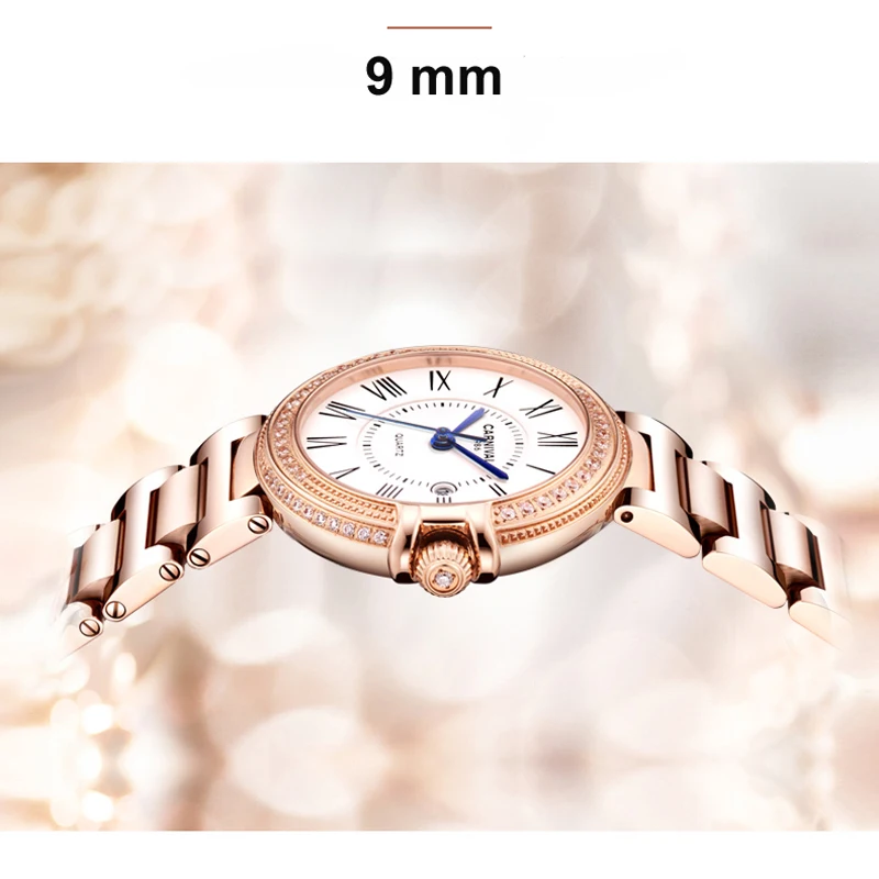 Carnival Luxury Watch for Woman Waterproof Stainless Steel Quartz Ladies Watch High Quality Women\'s Watches Elegant Female Clock