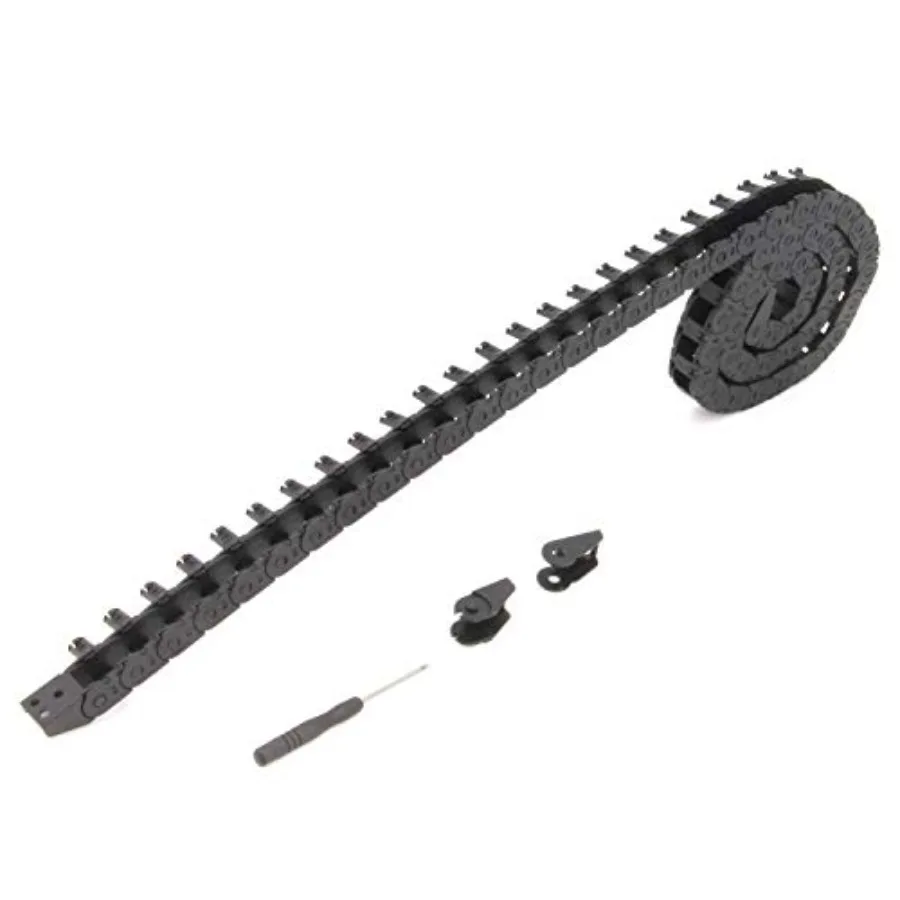 

10x11mm Drag Chain Length 1Meter Open Type Black Plastic Cable Carrier R18 with 1Kit End Connectors for 3D Printer Wiring CNC M