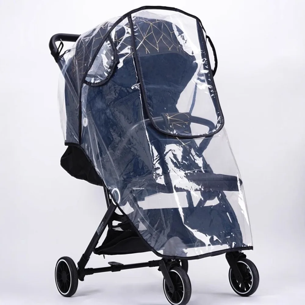 Portable Transparent Stroller Rain Cover Breathable 360 Degree Cart Raincoat Windproof Rainproof Cover Stroller Accessories
