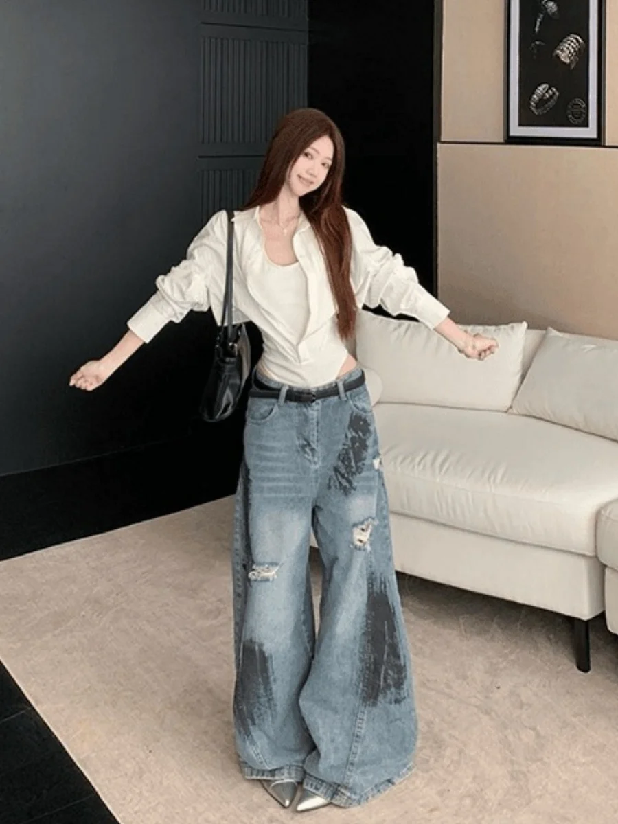 

Slim Fit Ne Long Sve irt, женский ранняя осень, новый цельный комбинезон с завязкой на талии, белый дизайн irt, смысл в стиле пэчворк