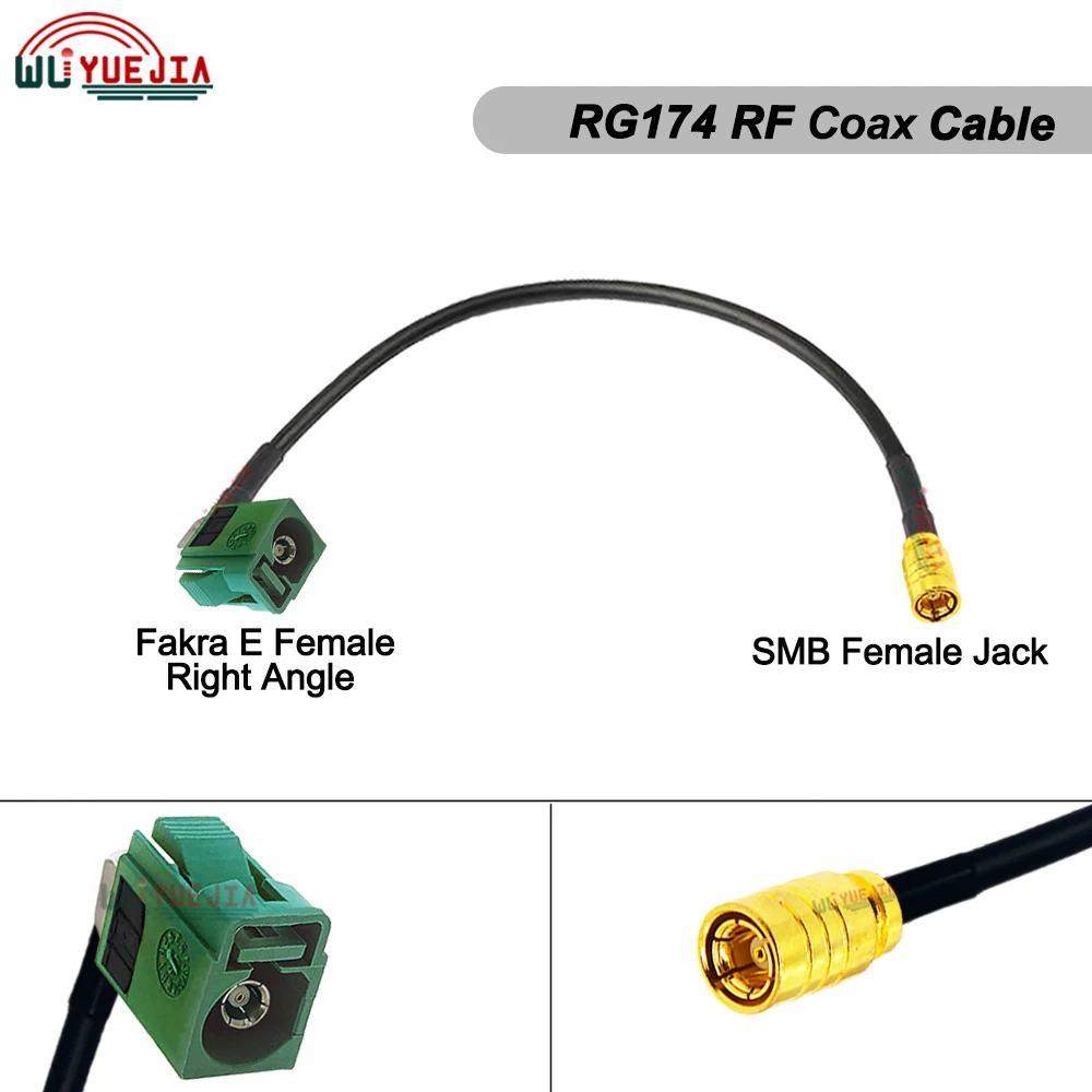 RG-174 SMB أنثى جاك إلى فقرا ABCDEFGHIKZ أنثى الزاوية اليمنى موصل RF كابل محوري هوائي تمديد البلوز 0.1 ~ 10 متر
