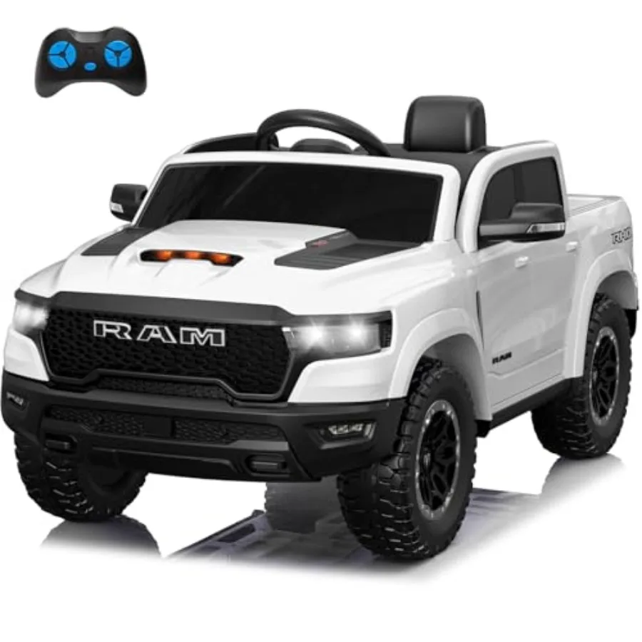 

Licensed Ram 1500 Ride on Toys for 4-8 Ride-on Electric Car for with Remote Control Battery Powered with Car Key/Gear Selector