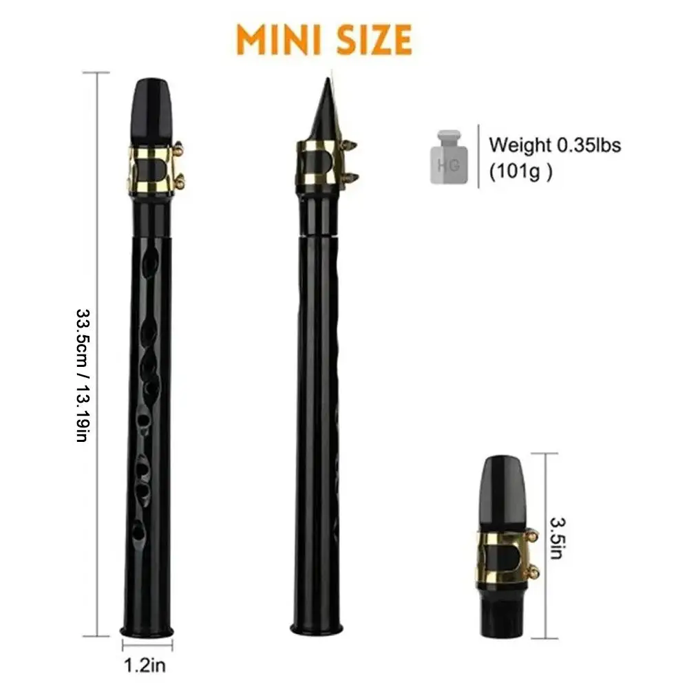 1 Pcs 33.5cm Mini Saxophone Portable Pocket Saxophone Plastic Vertical Flute Saxophone Pocket Saxophone Brass Instrument Parts