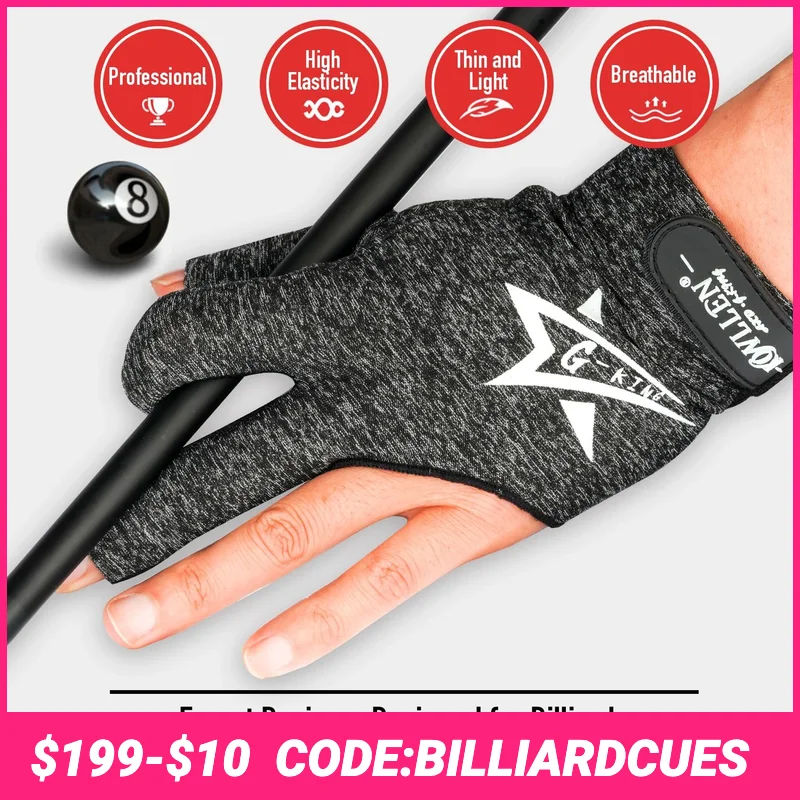 

KONLLEN Pool Gloves with Left Right Hand Fingerless gloves L/XL for Snooker Carom Gloves Billiards gloves Accessories