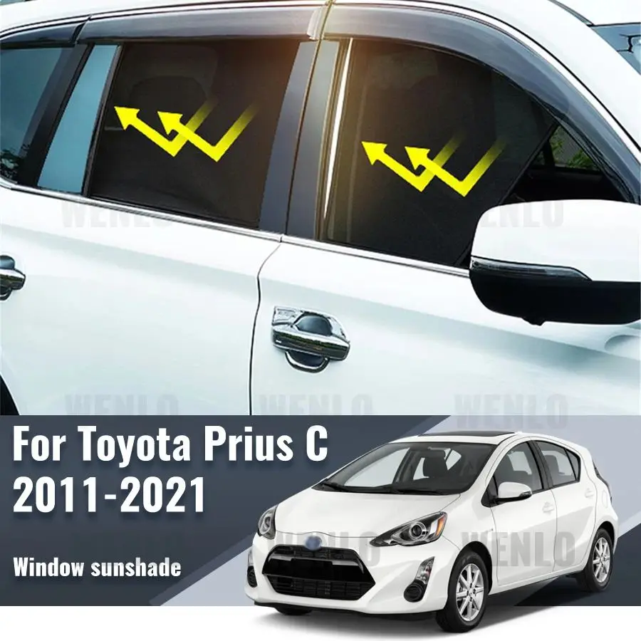 

For Toyota Prius C Aqua 2011-2021 Magnetic Car Sunshade Shield Front Windshield Frame Curtain Rear Side Window Sun Shade