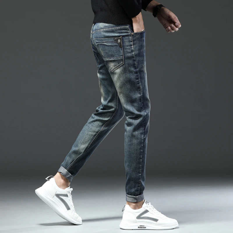 Men Denim Jeans Stretch Casual High Quality Slim Pants Male Korean Trousers Brand Daily Dropship