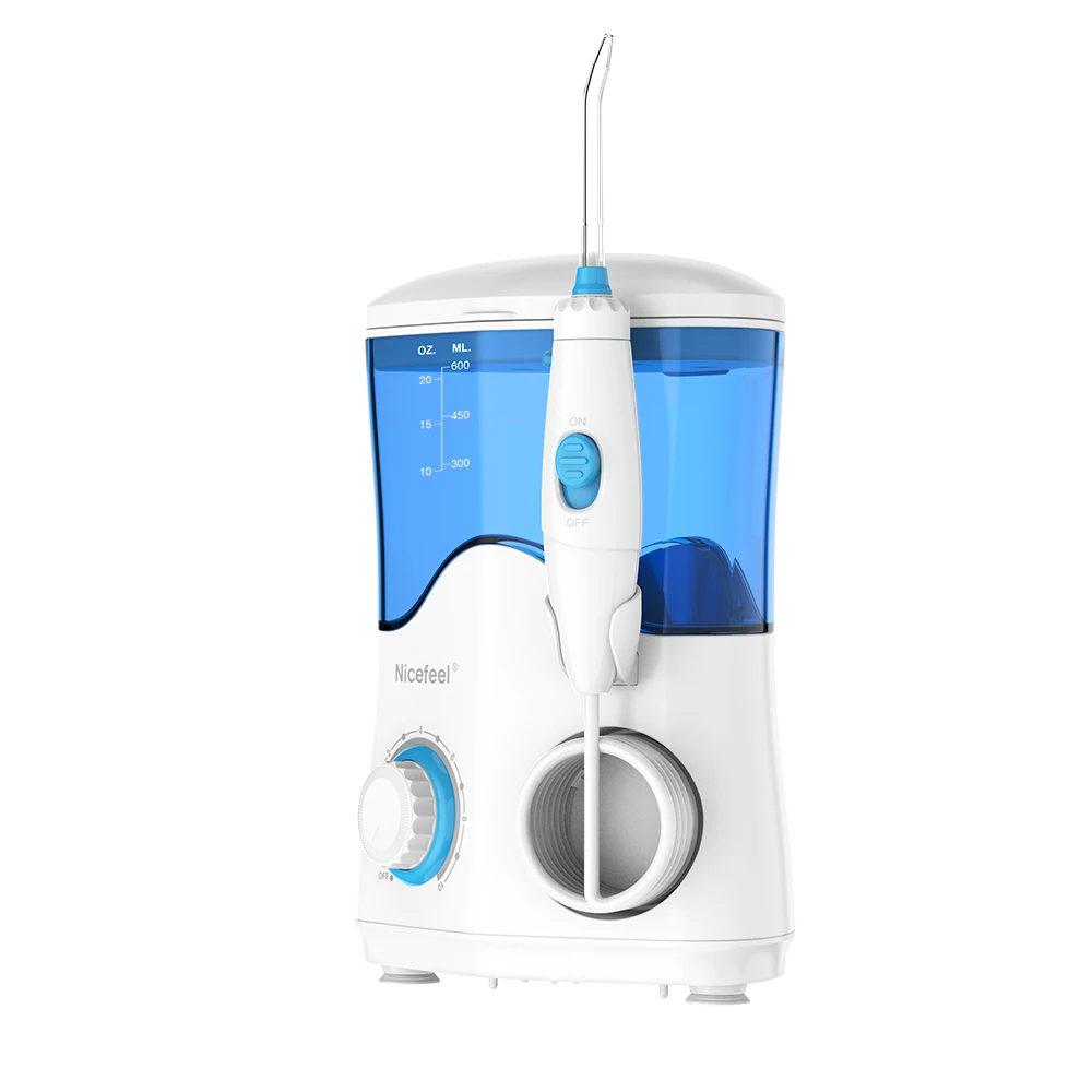 600ML Tabletop Water Flosser 10-Speeds Oral Irrigator 5 Function Nozzle Water Jet With Water Thread For Teeth Cleaning Care Tool