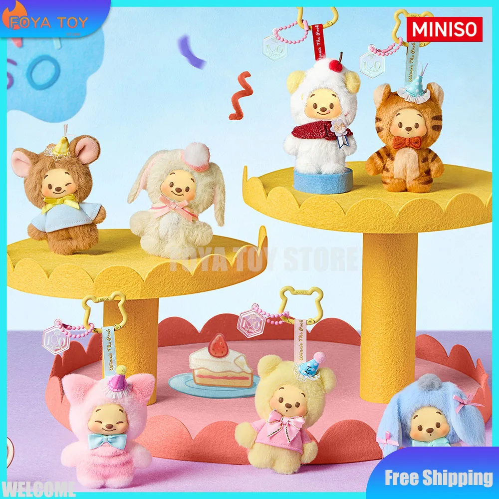 Neue Original MINISO Winnie the Pooh Partner MINI Serie Blind Box Kawaii Vinyl Plüsch Anhänger Mystery Box Raumdekoration Geburtstagsgeschenk