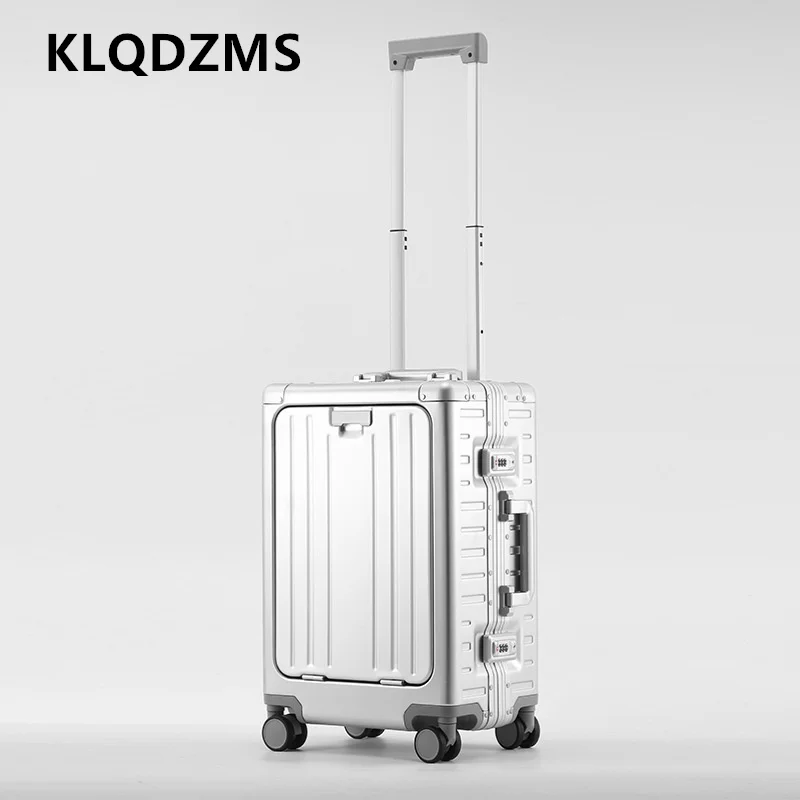 KLQDZMS Men's Suitcase Full Aluminum Magnesium Alloy Boarding Box Large Capacity Trolley Case 20