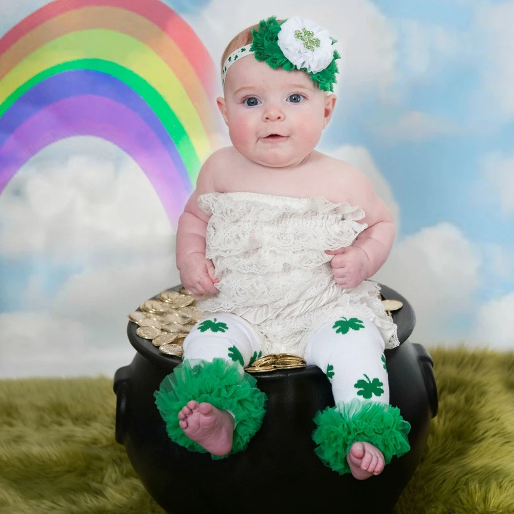 

Four Leaf Clover Hairbands Baby Girl Elastic Headbands Newborn Infant Flower Hair Accessories Patrick’S Day Photography
