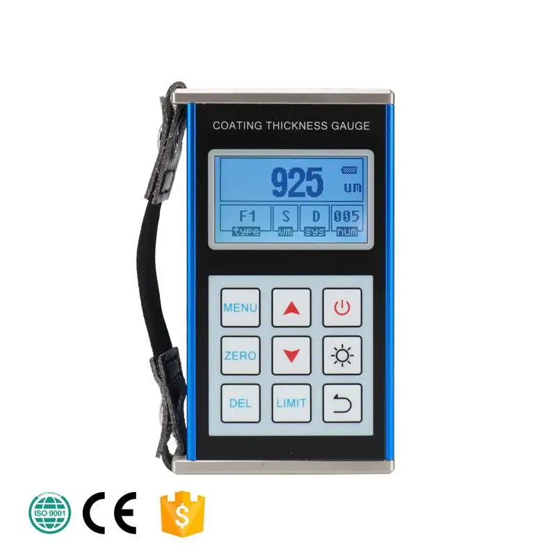 Portable Handheld ABS Coating Thickness Gauge High Accuracy Magnetic Eddy Current Technology 0.1m Resolution 5 Files Memory AA