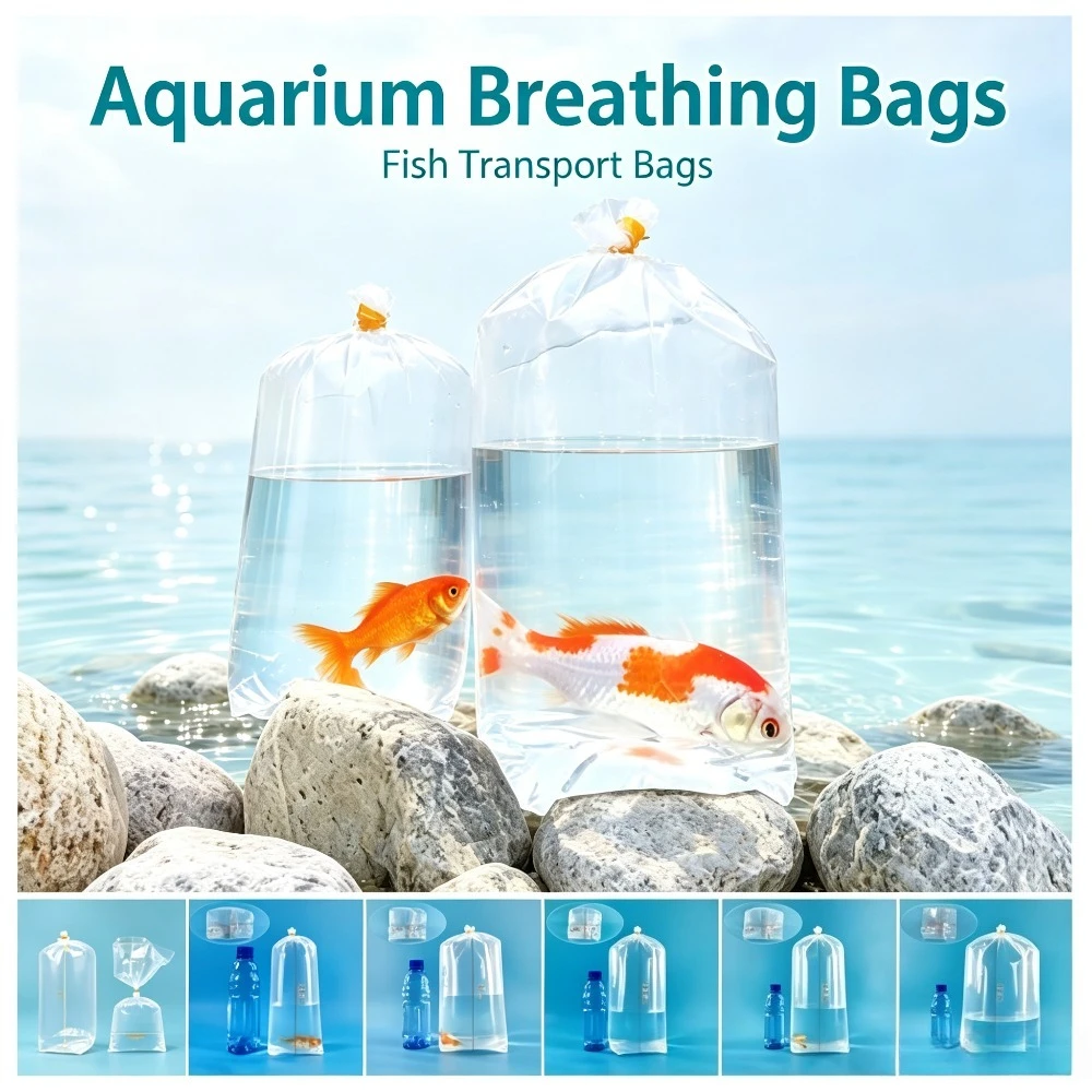 Aquarium Fish Delivery - 50 Stück Aquarium-Atmungsbeutel, Transportbeutel für lebende