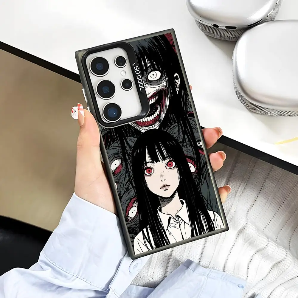 Terror Gothic Art Phone Case for Samsung Galaxy S26 S25 S24 S23 S22 S21 S20 Note20 Plus Ultra Colorful Silver Cover