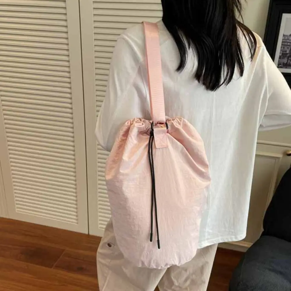 Large Capacity Sport Racket Storage Backpack Lightweight Solid Color Fitness Shoulder Bag Korean Style Nylon