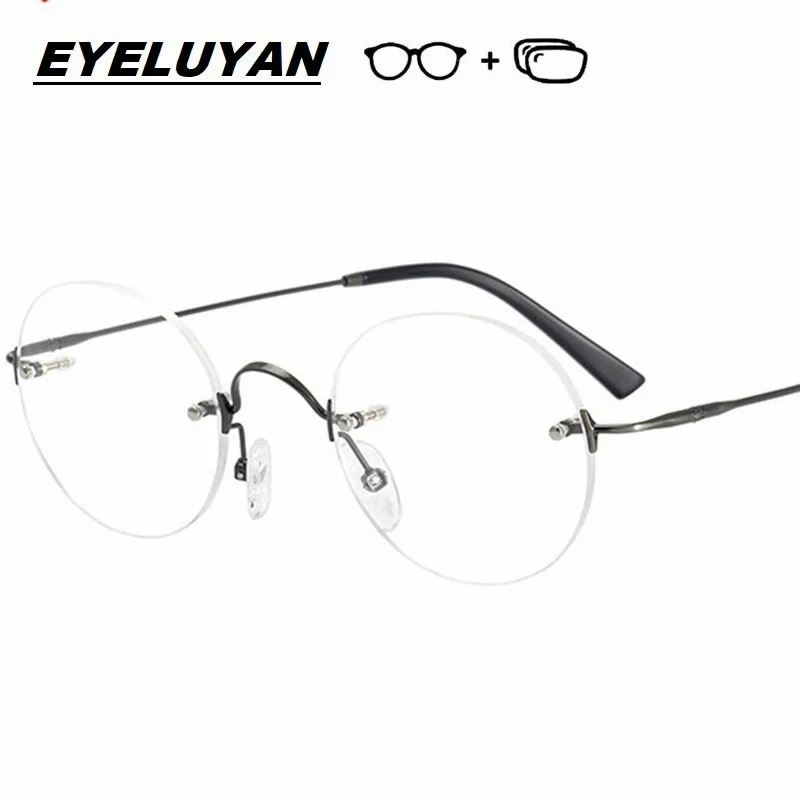 

EYELUYAN Rimless Glasses Men Women 1.61 1.67 Index Aspheric Lens Prescription Eyewear Optical Myopia Hyperopia Eyeglasses